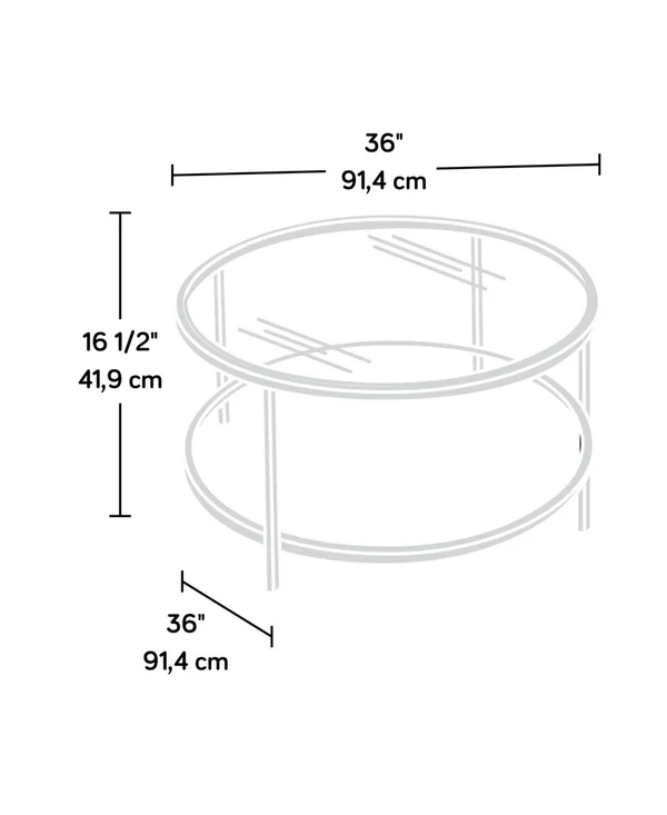 Sauder Anda Norr Round Coffee Table - White