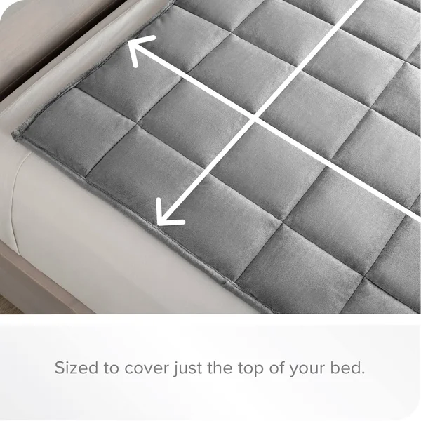 Bare Home Weighted Sensory Blanket - 48x72 - 15lb - Cotton Light Grey