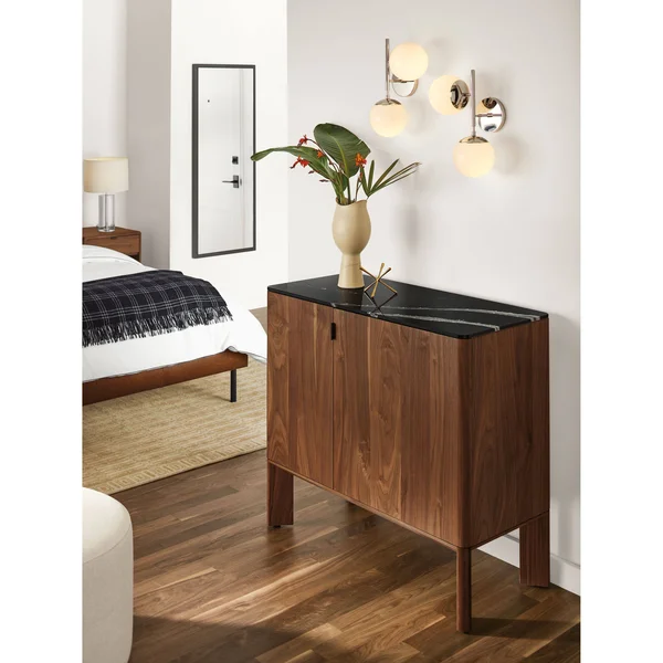 Room & Board - Modern Soho Mirror 1.5D 22W 56H in Ocean Blue