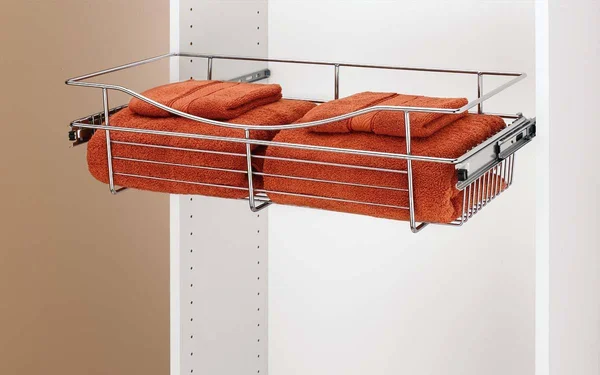 Rev-A-Shelf 24 in. x 7 in. Chrome Closet Pull-Out Basket - Grey