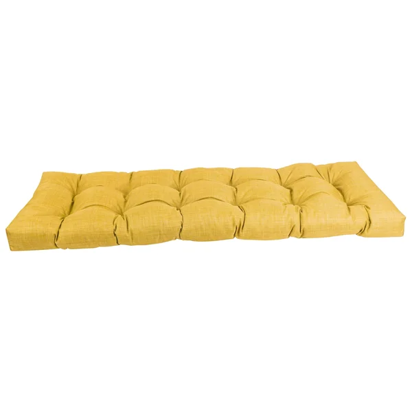 Blazing Needles 60-Inch by 19-inch Tufted Solid Outdoor Spun Polyester Loveseat Cushion Grey-Color