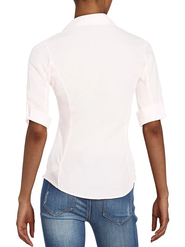 James Perse Contrast Ribbed Surplus Shirt White Size 1