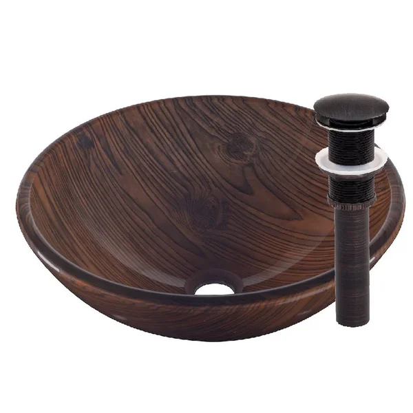 Novatto Boschetto Glass Vessel Bathroom Sink Set - Oil Rubbed Bronze