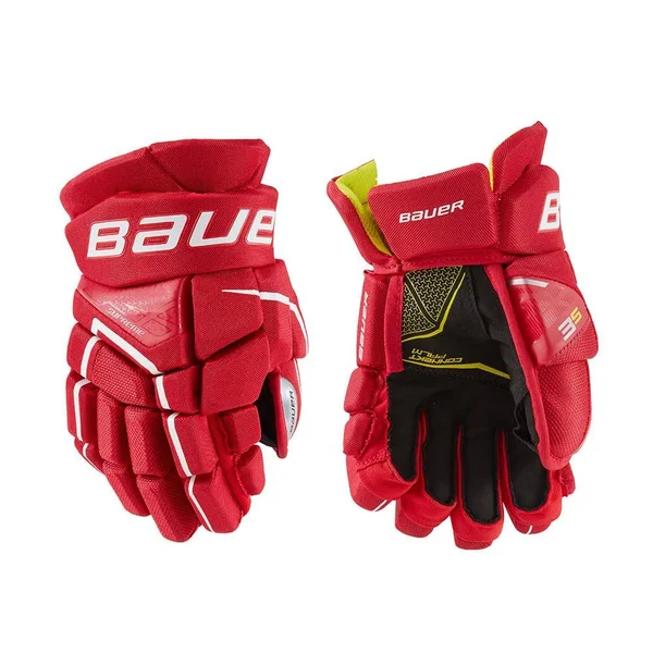Bauer Supreme 3S Hockey Gloves - Junior - Red - 11.0x22