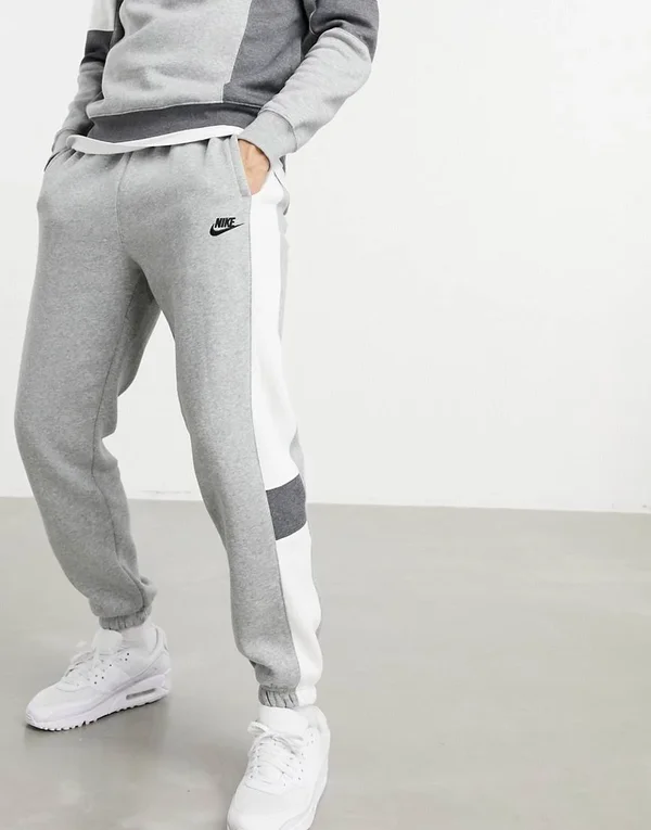 Nike NSW Color Block Jogger - Men's in Dark Grey Heather Size XL