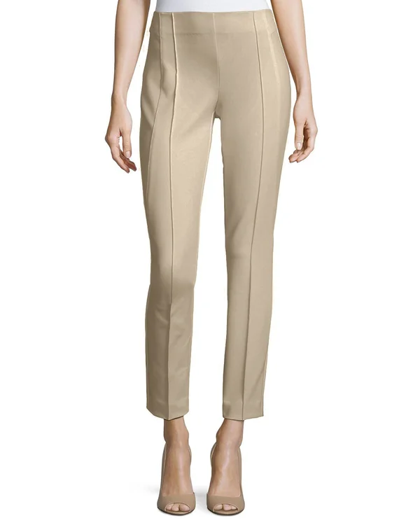 Lafayette 148 New York Women's Acclaimed Stretch Gramercy Pants - Sand - Size 16