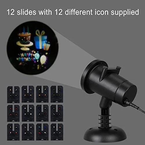 Ledgoo Holiday Light - Rotation Snowflake Star Spotlight Wall Decoration Lights with 12 Pcs Switchable Patterns for Christmas and