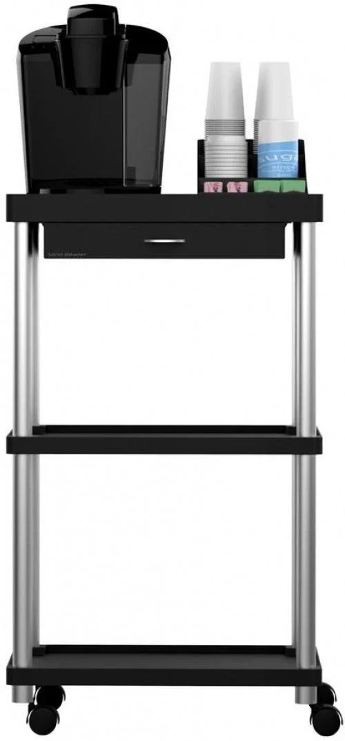 Mind Reader Valet - Trolley - 3 shelves - metal - high impact polystyrene (HIPS) - black