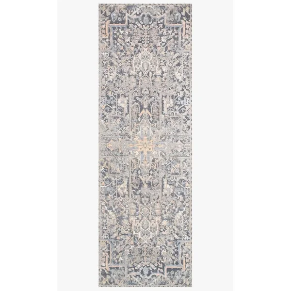 Alexander Home Heather Power Loomed Area Rug - 2&8x22 x 13& - Charcoal/Multi