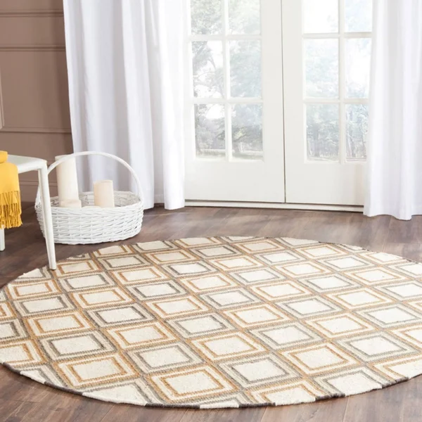 Safavieh Dhurries Ivory - Blue Area Rug; 5' x 8'