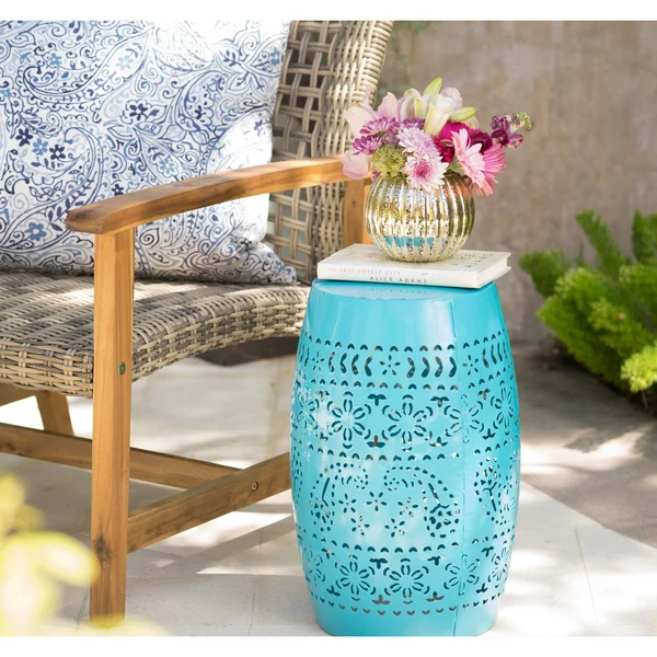 Christopher Knight Home Ruby Outdoor 12-Inch Round End Table by - Black