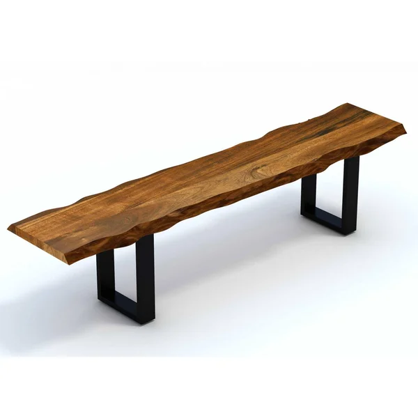 Live Edge Acacia Wood Dining Table with Black Metal Legs