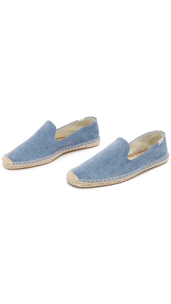 Soludos Men's Canvas Smoking Slipper Blue - 8.5