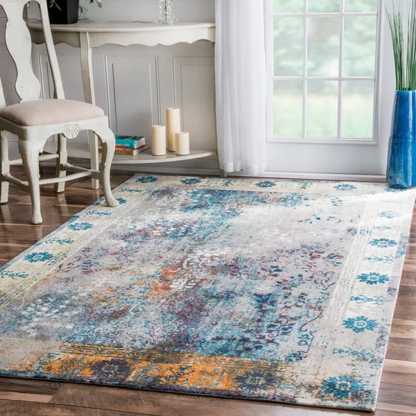nuLOOM BINB05A Vintage Dotty Runner Rug 2& 6x22 x 8& Blue