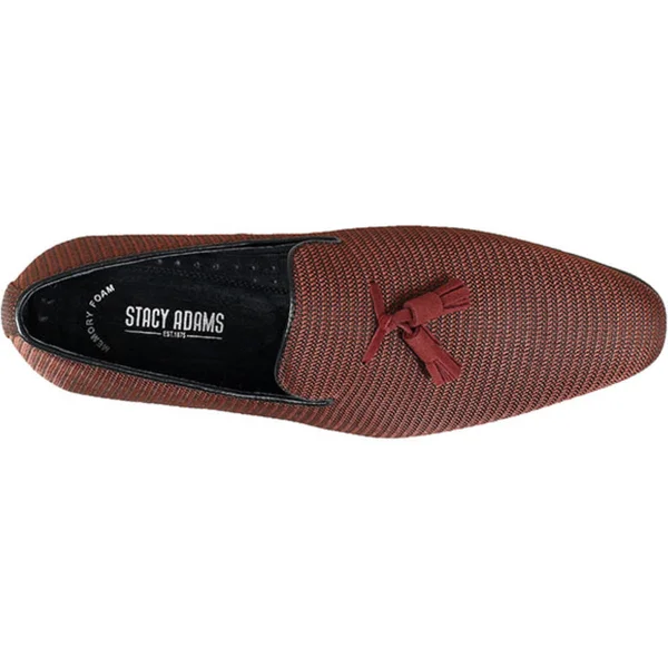 Stacy Adams Men's Tazewell Plain Toe Tassel Slip-On - Brick