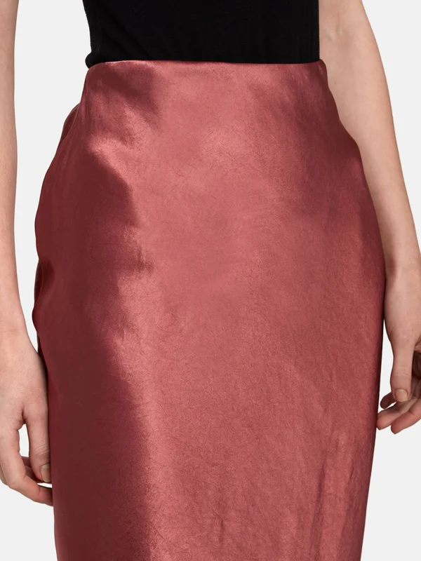 Vince Satin Midi Slip Skirt - Red, Women's, Xs