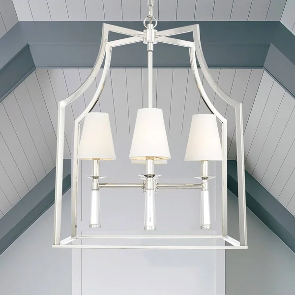 Crystorama 8864-PN Baxter 4 Light Chandelier - Polished Nickel