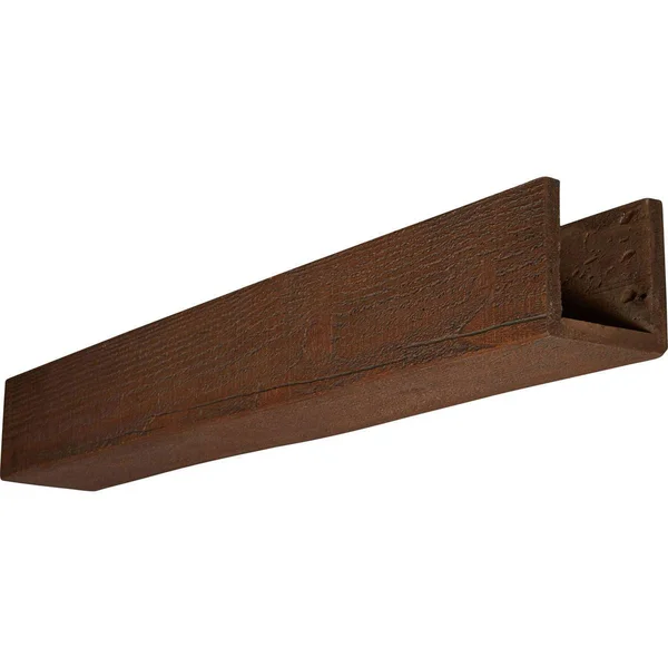 Ekena Millwork BMRS3C0080X040X240PE 8x22W x 4x22H x 20&L 3-Sided (U-beam) Rough Sawn Endurathane Faux Wood Ceiling Beam, Natural