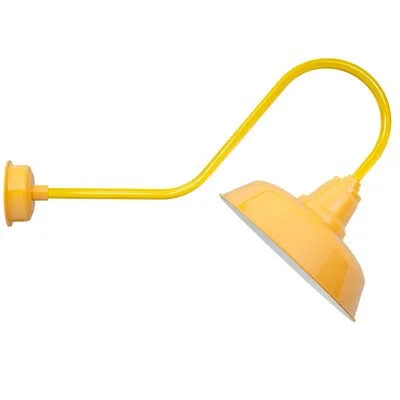 Vandervliet LED Outdoor Barn Light Latitude Run Fixture Finish: Yellow - Size: 12x22 H x 16x22 W x 36x22 D