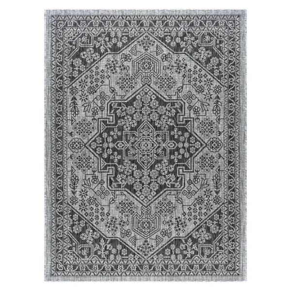 Tayse Veranda Vnd14 Indoor - Outdoor Area Rug Black, Size: 9 x 12 ft.