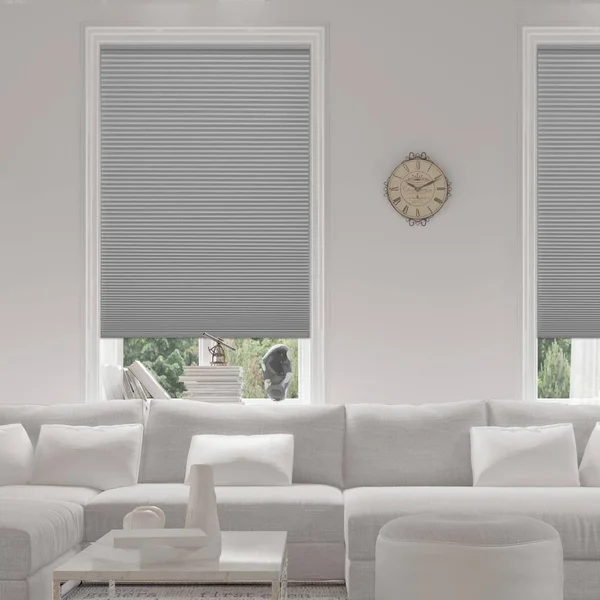 Home Decorators Collection Pewter Cordless Blackout Cellular Shade - 61.75 in. W x 48 in. L, Silver