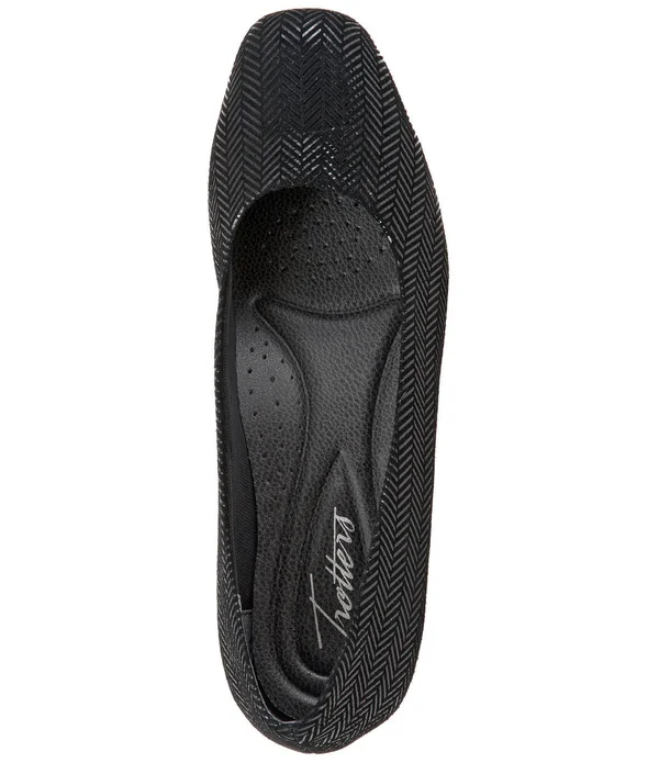 Trotters Women's Lauren - Black Suede/Patent Leather