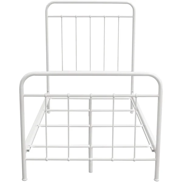 Diamond Sofa BAILEYWHTWBED Bailey White Powder Coat Metal Twin Bed