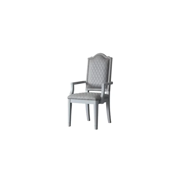 House Marchese Side Chair - Two Tone Gray Fabric & Pearl Gray Finish - Pearl Grey
