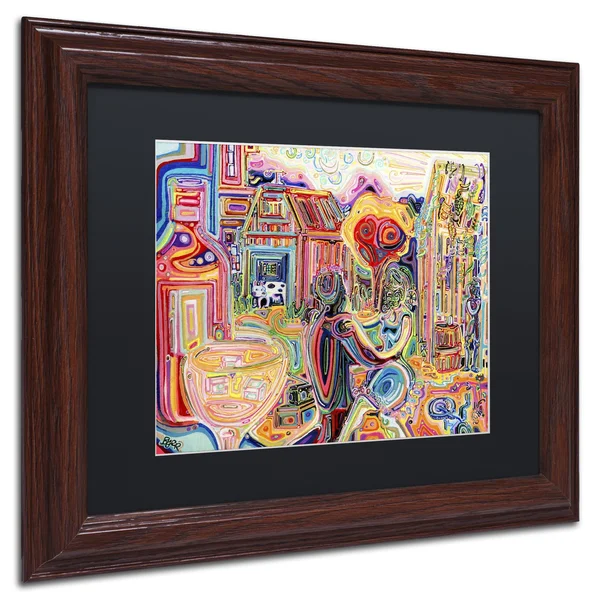 Trademark Fine Art ALI5645-W1620BMF The Cow Sees Everything by Josh Byer, Black Matte, Wood Frame 16x20-Inch