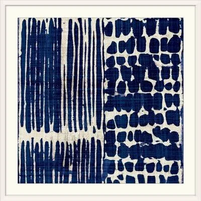 &Indigo Batik III& Graphic Art Print Dakota Fields Format: White Frame, Size: 20x22 H x 20x22 W x 1x22 D