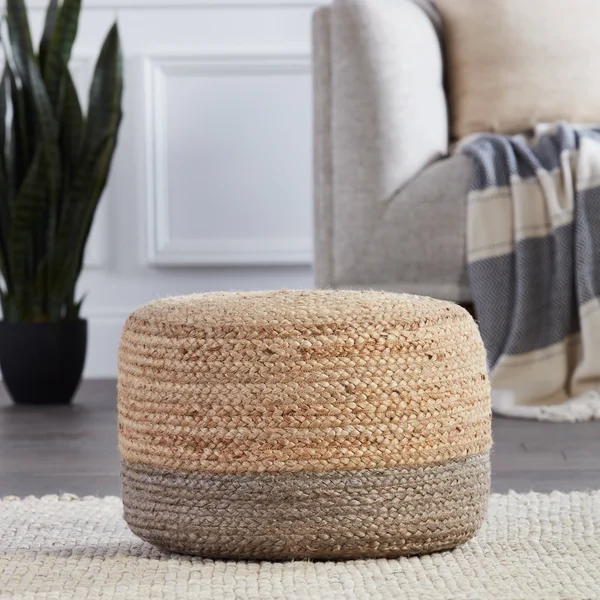 Jaipur Oliana Pouf - Taupe/Beige, 18x22x18x22x18x22