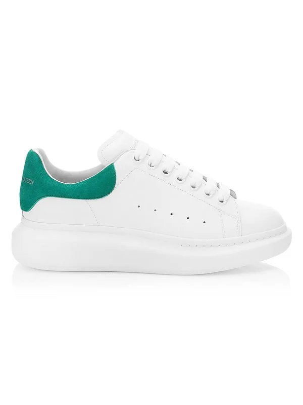 Alexander McQueen Men's Oversized Leather Low-top Sneakers - White/Grey, Men's, 11D, Sneakers & Trainers Low-top Sneakers