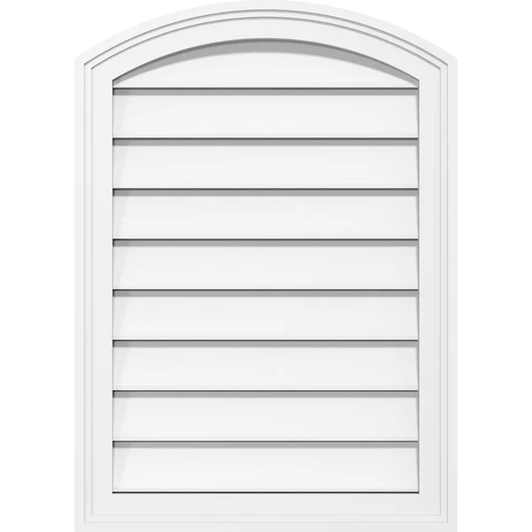 Ekena Millwork GVPAR22X2602SF 22x22W x 26x22H Arch Top Surface Mount PVC Gable Vent: Functional, w/ 2x22W x 1-1/2x22P Brickmould