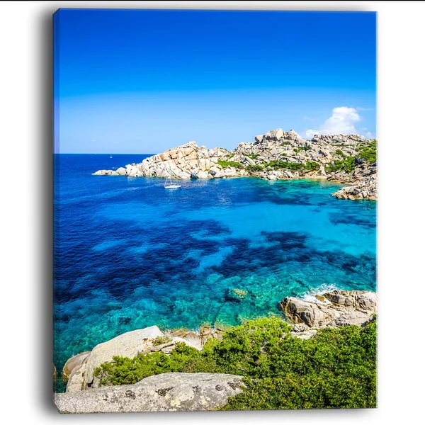 Design Art Ocean Bay with Turquoise Water - Seascape Photo Canvas Print - 20 in. Wide x 40 in. High - 1 Panel