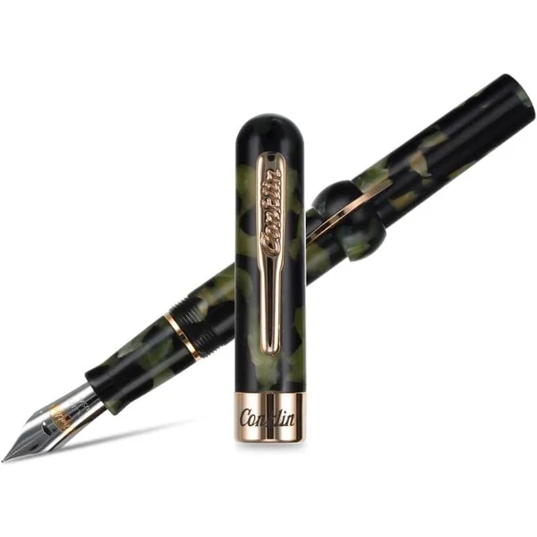 Conklin Mark Twain Crescent Filler Fountain Pen - Vintage Green - Fine
