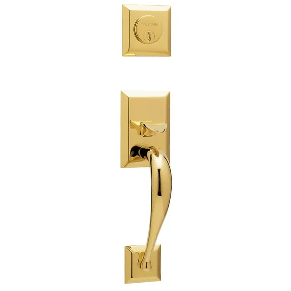 Baldwin 6571003DBLC Concord Double Cylinder Mortise Handleset Trim Set in Lifetime Polished Brass
