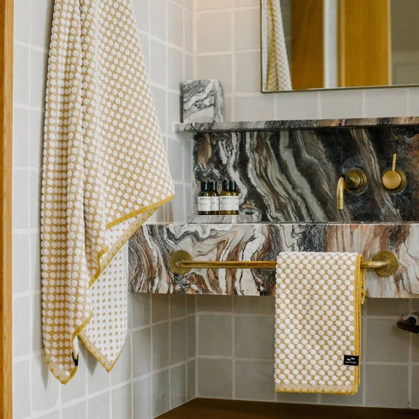 Slowtide Clive Cotton Towels - Set of 4 - Mustard