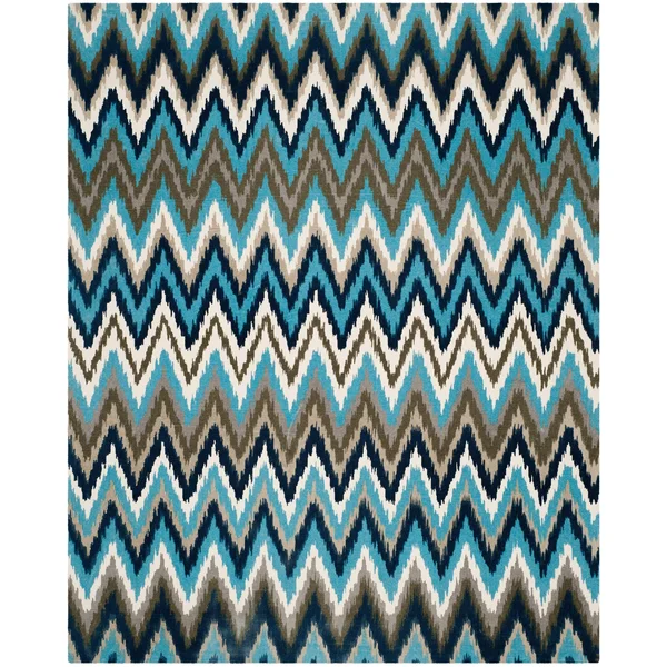 Safavieh Cedar Brook CDR145B 5& Round Teal - Red Rug