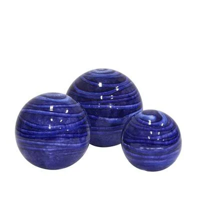 Royalston 3 Piece Ceramic Spheres Sculpture Set Wade Logan