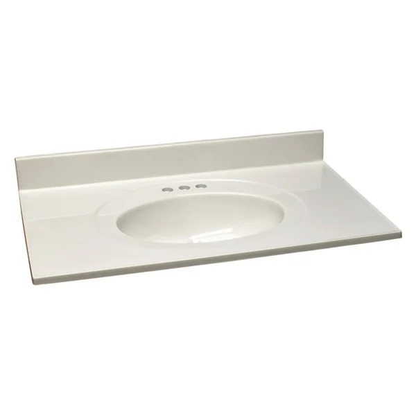 Design House 552794 White on White Cultured Marble Vanity Top - 25 in.