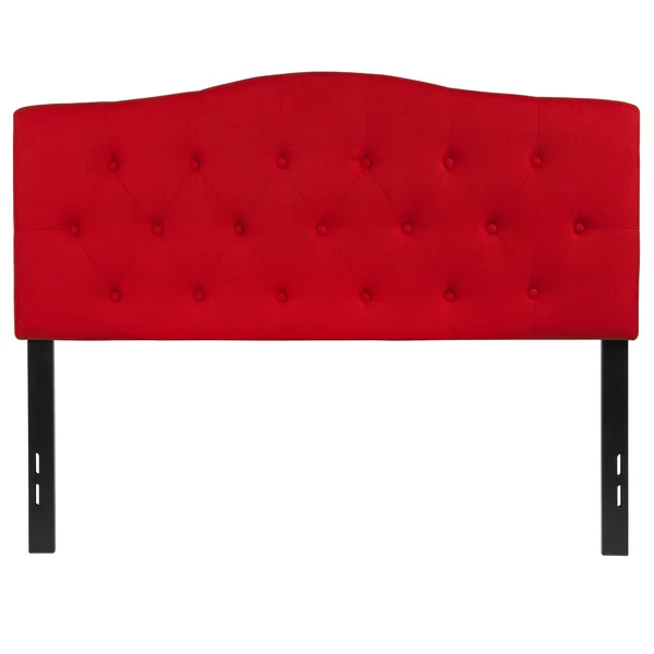 Arched Button Tufted Upholstered Headboard - Black - Full