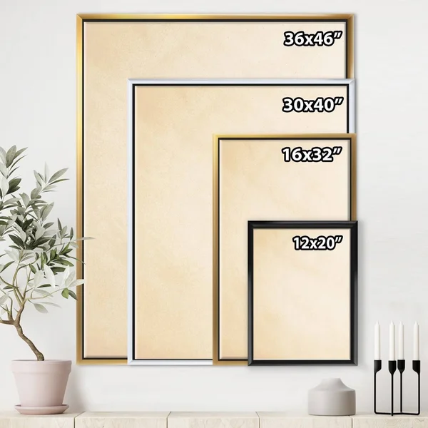 Designart Abstract Neutral III- Mid-Century Framed Canvas in White, FL30324-30-40-WH