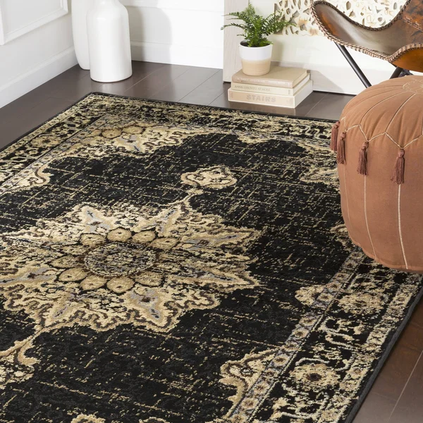 Surya Paramount PAR-1089 Black Area Rug 6&7x22 x 9&6x22