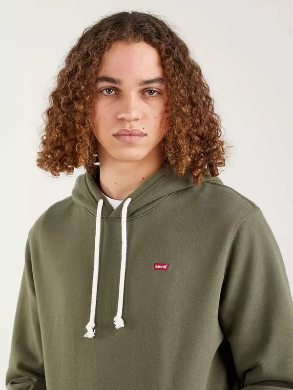 Levi&s French Terry Regular Fit Hoodie with Drawstrings, Green
