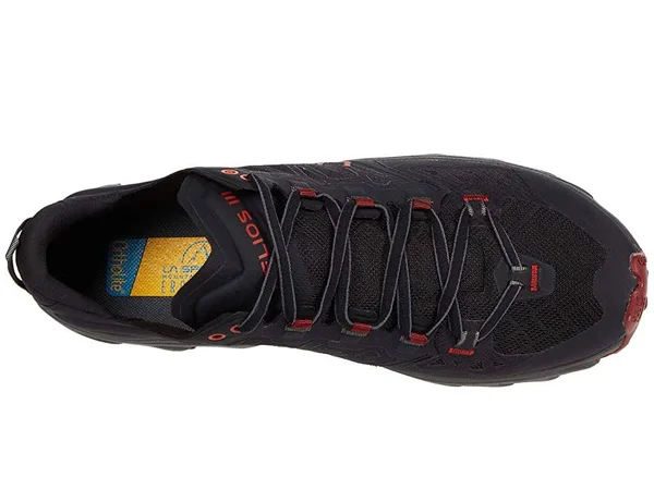 La Sportiva Men's Helios III Shoe - 41.5 - Black - Poppy