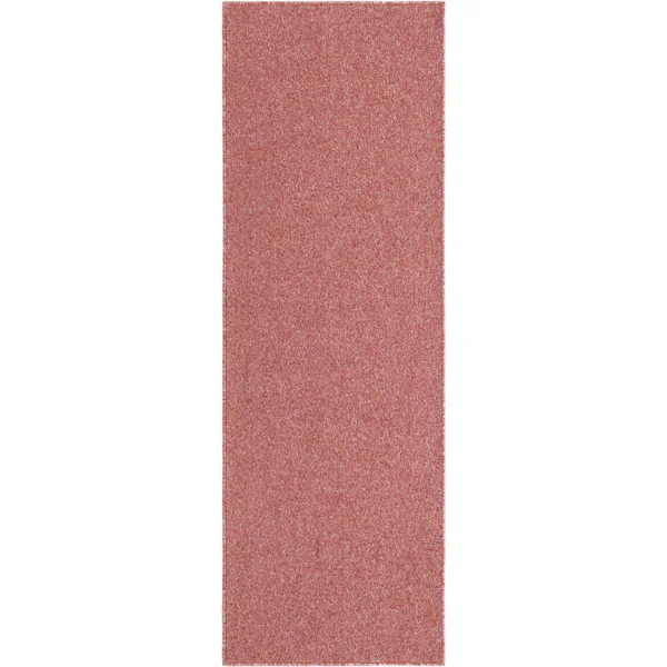 Unique Loom Everyday Shag Plush Area Rug 2' 6 x 10' Runner in Rust Red