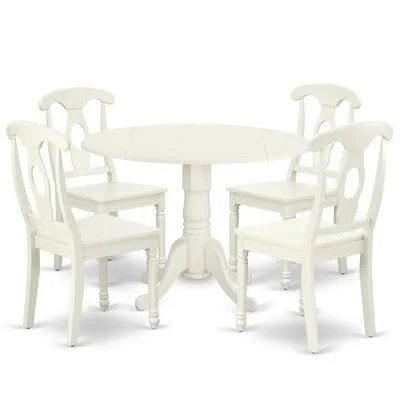 Villani Drop Leaf Solid Wood Dining Set Alcott Hill Pieces Included: 5 Pieces: 1 Table, 4 Chairs