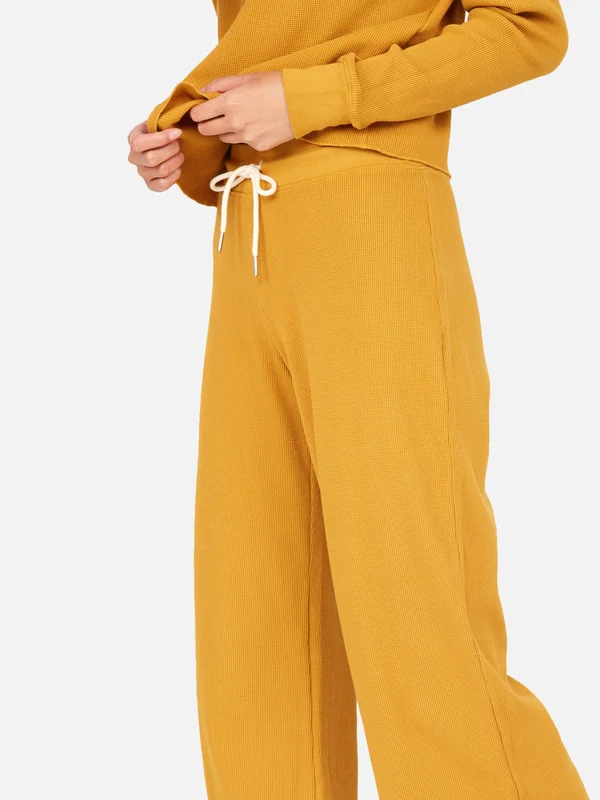 Organic Thermal Wide Leg Pant Turmeric - S