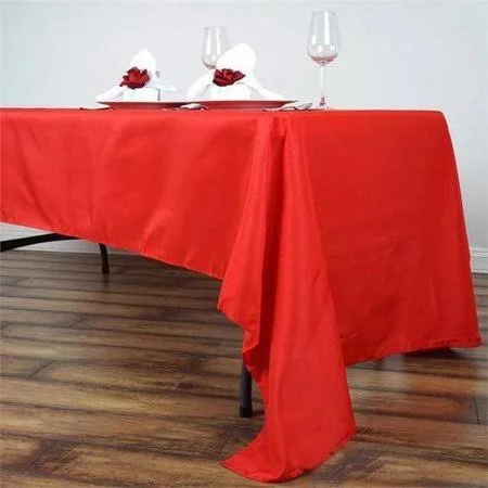 Balsacircle 6 Pcs 60x126-Inch Red Rectangle Polyester Tablecloths Table Cover Linens for Wedding Party Events Kitchen Dining - Si