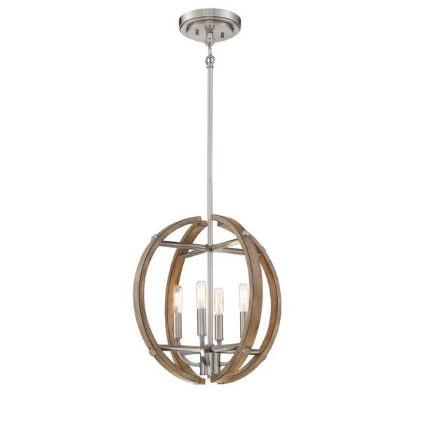 Minka Lavery Country Estates 4-Light Pendant 4012-280, Sun Faded Wood